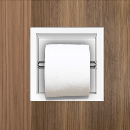 Balneo Wall Box Paper 1 White Built-In Stainless Steel Paper Holder