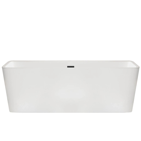 Balneo ROMA freestanding bathtub 170 x 80 cm white acrylic with stainless steel frame and 6 stabilising legs with overflow and black plug