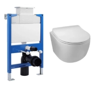 Balneo concealed WC set Fix-Frame Low frame with white Luna Tornado WC bowl