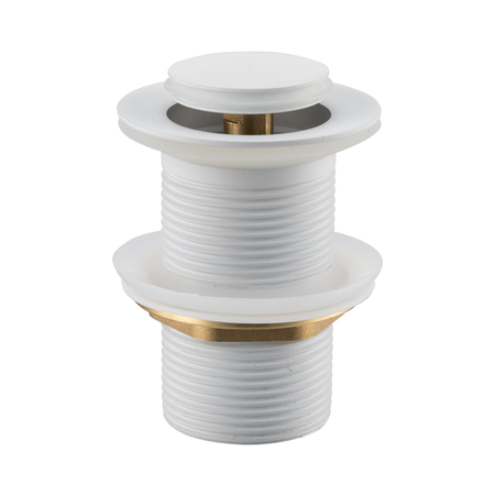 Korek umywalkowy mosiężny Balneo Klik Klak B biały bez przelewu