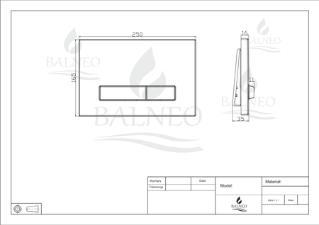 Flush button for TOILET Balneo Lxo black