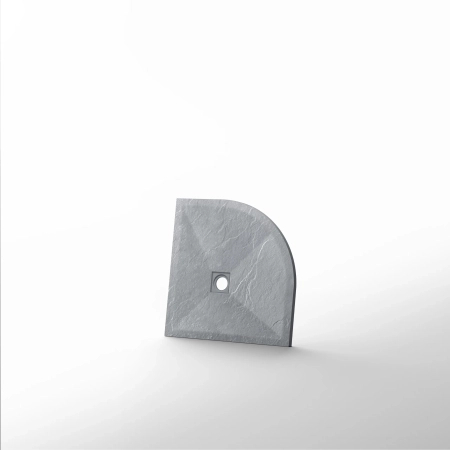 Balneo Stone Tray Composite Low-Profile Semicircular Shower Tray 90 × 90 × 2.5 cm, Light Gray