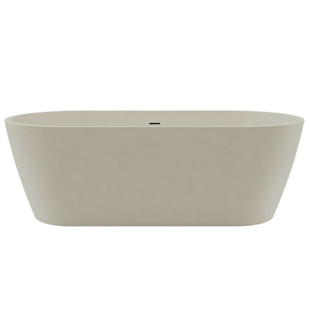 Freestanding bathtub VALIA Solid Surface Cashmere Dune with siphon and plug