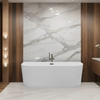 Balneo VIVA 150 x 75 cm wall-mounted freestanding bathtub white acrylic with stainless steel frame and 6 stabilizing legs with overflow and gun metal stopper