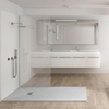 Balneo Stone Tray Composite Shower Tray 120 x 90 x 2.5 cm, Light Gray, Low-Profile Rectangular