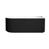 Freestanding bathtub corner right Balneo AVOLA fluted NO RIM 150 x 75 cm white black acrylic with frame made of stainless steel and 6 stabilizing legs with overflow and white plug