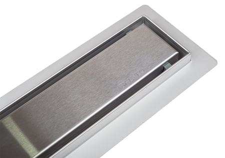 Odpływ liniowy Balneo Duplex Standard 80 cm dwustronny ze stali nierdzewnej szczotkowanej z niskim syfonem