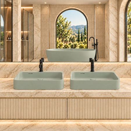 Umywalka BELORIA Solid Surface Pistachio Cream
