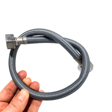 Balneo PEX connection hose in grey braid 1/2" x 1/2" 50 cm