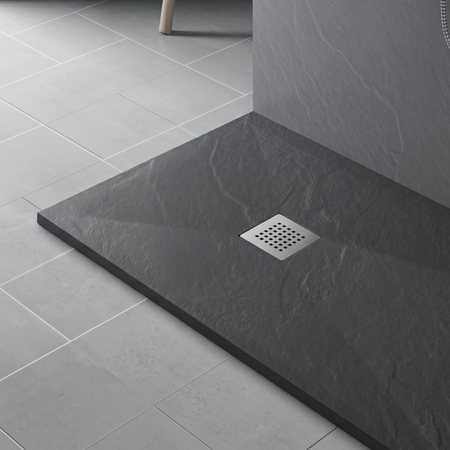 Brodzik kompozytowy Balneo Stone Tray 120 x 90 x 2,5 cm ciemnoszary niski prostokątny