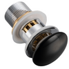 Balneo Click Clack F Brass Basin Waste Black with Basket and Overflow