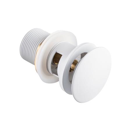 Korek umywalkowy mosiężny Balneo Klik Klak A biały z przelewem