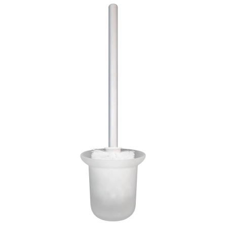 Schowek na szczotkę WC Balneo Wall Box Brush L White Glass lewy do wbudowania w ścianę ze stali nierdzewnej