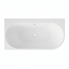 Freestanding bathtub corner left Balneo AVOLA PLUS NO RIM 170 x 80 cm white acrylic with frame made of stainless steel and 6 stabilizing legs with overflow and white plug