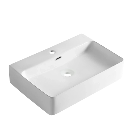Balneo Neria 60 × 42 cm white ceramic countertop washbasin