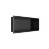 Balneo WALL-BOX ONE Black 45x20x10 cm black stainless steel recessed shelf with collar
