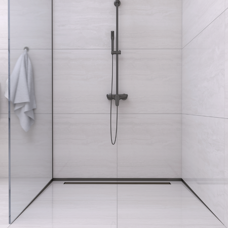 Listwa spadkowa Balneo czarna do szkła lewa 120 cm