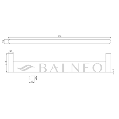 Wieszak złoty lustrzany Balneo Qarx model 3