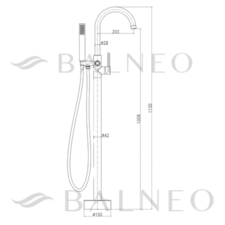 Balneo Cascade bathtub faucet model 2 gun metal