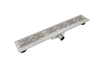 Odpływ liniowy podłogowy Balneo Decor Next Stripes 90 cm z panelem dekoracyjnym ze stali nierdzewnej szczotkowanej z niskim syfonem i głębokim osadnikiem