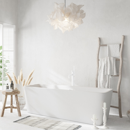 Balneo ROMA freestanding bathtub 170 x 80 cm white acrylic with stainless steel frame and 6 stabilising legs with overflow and white plug