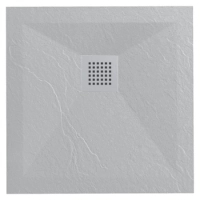 Balneo Stone Tray composite shower tray 90 x 90 x 2.5 cm light grey low square