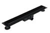 Linear drain floor Balneo G-Drain Next Double Dark 100 cm black with panel with glass tempered with low trap and deep sediment trap