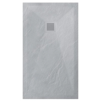 Balneo Stone Tray Composite Shower Tray 110 × 90 × 2.5 cm, Light Gray, Low-Profile, Rectangular