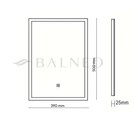 Balneo Lumin Rectangular Backlit Mirror 39 x 50 cm