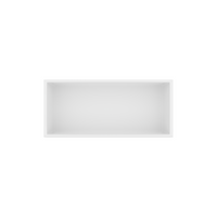 Balneo WALL-BOX ONE White 45x20x10 cm white stainless steel recessed shelf with collar