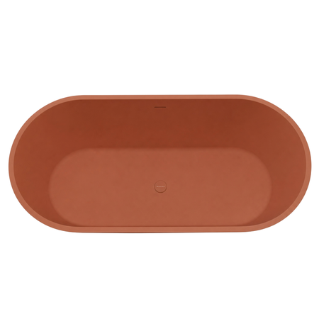 Wanna wolnostojąca VALIA Solid Surface Cotto Antico z syfonem i korkiem