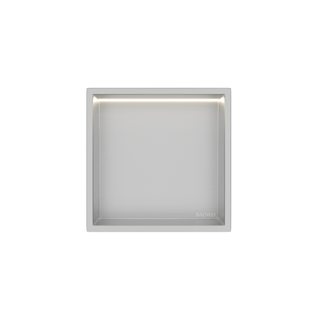 Balneo Wall Box LED Inox recessed shelf 30 x 30 x 10 cm