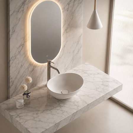 Balneo Loren 42 × 33 cm White Ceramic Countertop Washbasin