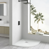 Balneo Stone Tray Composite Shower Tray 90 x 90 x 2.5 cm White Low-Profile Semi-Circular