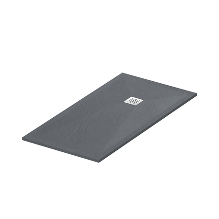 Balneo Stone Tray Composite Shower Tray 110 × 90 × 2.5 cm, Dark Gray, Low, Rectangular