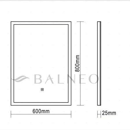 Balneo Cosmo Rectangular Backlit Mirror 60 x 80 cm