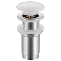 Balneo Klik Klak C brass basin waste plug, white, without overflow, with ceramic head