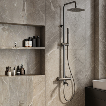 Bateria prysznicowa Balneo Cascade zestaw 1 gun metal
