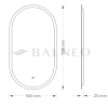 Balneo Elisa 50 x 90 cm Backlit Oval Mirror