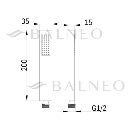 CASCADE shower handset model 2 INOX