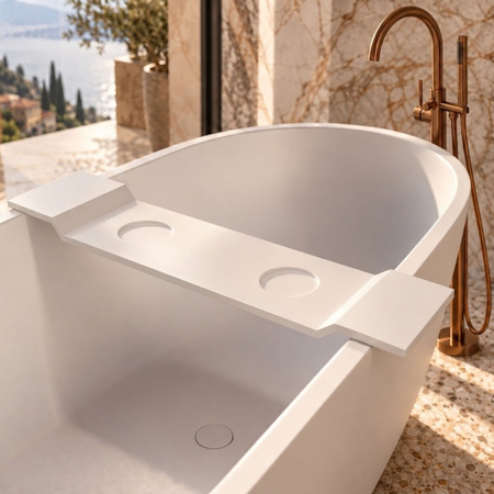 Bathtub shelf VANO Solid Surface Coco White
