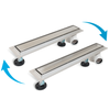 Linear drain floor Balneo Side Drain 100 cm double-sided with panel made of stainless steel brushed with side trap