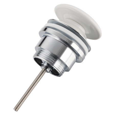Brass washbasin stopper Balneo Klik Klak D white universal with ceramic head