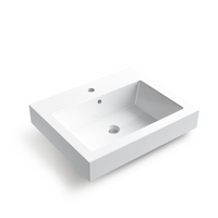 Umywalka nablatowa Balneo Roxy 60 x 50 cm biała z konglomeratu