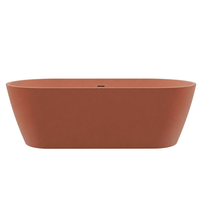 Freestanding bathtub VALIA Solid Surface Cotto Antico with siphon and plug