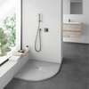 Composite Shower Tray Balneo Stone Tray 80 × 80 × 2.5 cm Light Grey Low-Profile Semi-Circular
