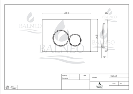 Flush button for TOILET Balneo Exo white