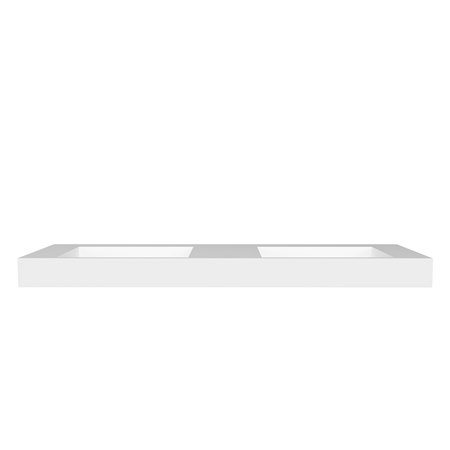 Umywalka SERAVIA Solid Surface Coco White/Biała z odpływem liniowym podwójna 140 cm