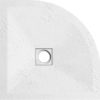 Balneo Stone Tray Composite Shower Tray 90 x 90 x 2.5 cm White Low-Profile Semi-Circular