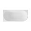 Freestanding bathtub corner left Balneo AVOLA NO RIM 160 x 80 cm white acrylic with frame made of stainless steel and 6 stabilizing legs with overflow and white plug